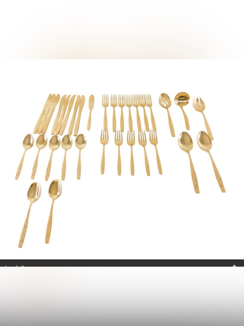 Americana Golden Heritage Gold Tone Dinnerware Flatware Set elegant home dining